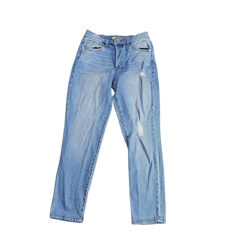 STS Blue Jeans Womens 26 Blue Light‎ Wash High Rise Distressed Stretch Denim